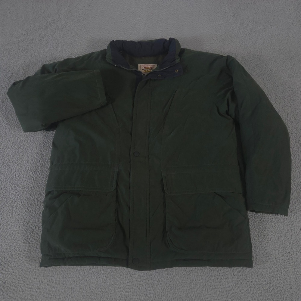 VINTAGE Cabelas Jacket Mens XL Tall Green Outfitter Series Goose Down 90s‎